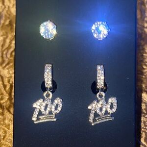 Elegant Silver Crystal Earrings